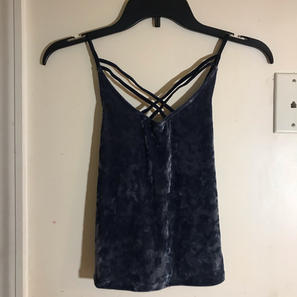 american eagle strappy velvet cropped tank